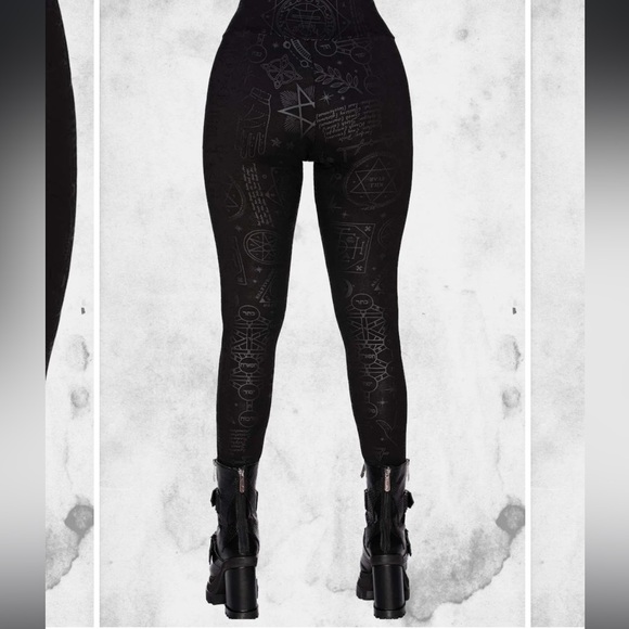 KILLSTAR Occult Luxury Telepathic Leggings in Black XS Goth Witchy Magic NWOT - Picture 2 of 10
